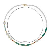 Glass Seed Beads Ketting, Seedbead, met Agaat & Plastic Pearl, Bohemien stijl & voor vrouw, Lengte Ca 15.7 inch, Verkocht door PC