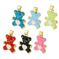 Brass Jewelry Pendants Bear gold color plated fashion jewelry & DIY & enamel Approx 3mm Sold By Lot