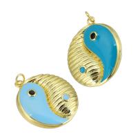 Brass Jewelry Pendants gold color plated fashion jewelry & DIY & enamel Approx 3mm Sold By Lot