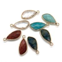 Colgantes de Gemas, Piedra natural, con metal, chapado en color dorado, diferentes materiales para la opción & unisexo & facetas, más colores para la opción, 11x26mm, Vendido por UD