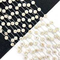 Natural White Shell Perler, Flad Rund, du kan DIY, flere farver til valg, 8mm, Solgt af PC