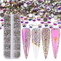 3D Nail Art Dekoration, Glas, mit Strass, DIY, keine, 130x50x10mm, 3600PCs/Box, verkauft von Box