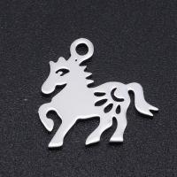 Acciaio inossidabile Animal Ciondoli, 201 Acciaio inossidabile, Cavallo, DIY & unisex, nessuno, 15x14mm, 5PC/borsa, Venduto da borsa