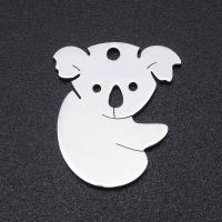 Stainless Steel Animal Pendants 201 Stainless Steel Koala Vacuum Ion Plating DIY & Unisex Sold By Bag