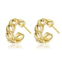 Roestvrij staal Stud Earrings, 304 roestvrij staal, voor vrouw & hol, goud, 19mm, Verkocht door pair