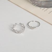 Zinklegering Ring Set, Zinc Alloy, Hart, platinum plated, 2 stuks & voor vrouw & hol, nikkel, lood en cadmium vrij, Maat:6-8, Verkocht door Stel