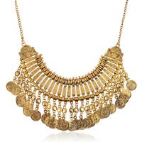 Mode Fringe ketting, Zinc Alloy, met 1.96inch extender keten, Oude Chinese munt, plated, mode sieraden & voor vrouw, meer kleuren voor de keuze, nikkel, lood en cadmium vrij, Lengte Ca 17.7 inch, Verkocht door PC