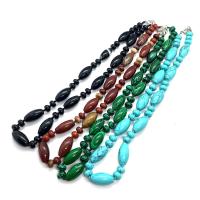 Natural Gemstone Necklace Natural Stone & Unisex Length Approx 14.96 Inch Sold By PC