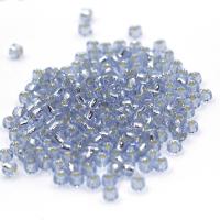 Srebrna Lined Staklo sjeme perli, Staklene perle, Krug, srebro-postrojilo, možete DIY, više boja za izbor, nikal, olovo i kadmij besplatno, 3mm, 30G/Torba, Prodano By Torba