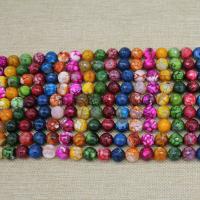 Natuurlijke Rainbow Agaat kralen, Regenboog Agaat, Ronde, gepolijst, DIY & verschillende grootte voor keus, gemengde kleuren, Per verkocht 14.96 inch Strand