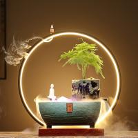 Backflow Incense Burner Porcelain half handmade for home and office & durable & with LED light Sold By PC