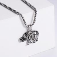 Stainless Steel Jewelry Necklace 304 Stainless Steel Elephant Vacuum Ion Plating fashion jewelry & Unisex Length 60 cm Sold By PC