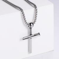 Stainless Steel Jewelry Necklace 304 Stainless Steel Cross Vacuum Ion Plating fashion jewelry & Unisex Length 60 cm Sold By PC