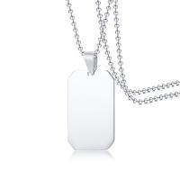 Acier titane collier, poli, bijoux de mode & pour homme, couleur originale, 36x22mm, Longueur Environ 23.6 pouce, Vendu par PC