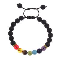 Gemstone Armbånd, Terylene Cord, med Ædelsten & Messing, Unisex, blandede farver, Længde 19-20 cm, Solgt af PC