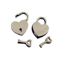 Acciaio inossidabile Cuore Ciondoli, lega in zinco, 2 pezzi & DIY, argento, 39x30.5mm,24x11.5mm, Venduto da set