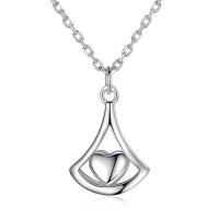 Collier de bijoux en alliage de zinc, avec 1.96 inch chaînes de rallonge, Placage de couleur platine, pour femme & creux, 9.50x11mm, Longueur Environ 15.74 pouce, Vendu par PC