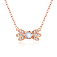 Gemma gioielli collana, lega in zinco, with Moonstone, with 1.96 inch extender chain, placcato, Micro spianare cubic zirconia & per la donna, nessuno, 13.80x7.20mm, Lunghezza Appross. 15.74 pollice, Venduto da PC