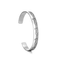 Acier inoxydable 304 bracelet manchette, Réglable & unisexe & avec le motif de lettre, 10mm, Diamètre intérieur:Environ 70mm, Vendu par PC