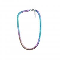 Titanium Steel Necklace Vacuum Ion Plating & Unisex multi-colored 6mm Sold By PC