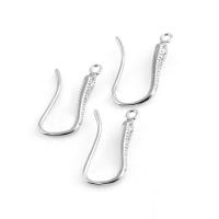 Blås Hook Earwire, Mässing, DIY & micro bana cubic zirconia, silver, nickel, bly och kadmium gratis, 16x10x3mm, Säljs av PC