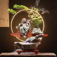 Backflow Incense Burner Porcelain handmade for home and office & durable & with LED light Sold By PC