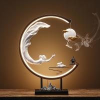 Backflow Incense Burner Porcelain handmade for home and office & durable & with LED light Sold By PC