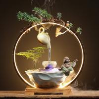 Backflow Incense Burner Porcelain handmade for home and office & durable & with LED light Sold By PC