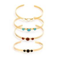 acier inoxydable 316L bracelet manchette, pour femme & émail, plus de couleurs à choisir, 140mm, 4.9mm, 8mm, Vendu par PC