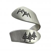 Messing Manchet Finger Ring, silver plated, verstelbaar & voor vrouw, nikkel, lood en cadmium vrij, Maat:6-8, Verkocht door PC