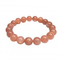 Moonstone bracelet, Rond, poli, normes différentes pour le choix & pour femme, Vendu par 18 cm brin