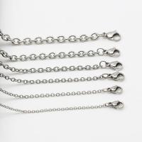 Stainless Steel Chain halskæde, 304 rustfrit stål, Unisex & forskellig størrelse for valg, oprindelige farve, Solgt af PC