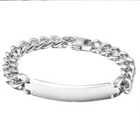 Tíotáiniam Cruach Bracelet, Cruach Tíotáiniam, unisex, dath bunaidh, 9mm, Fad Thart 8.27 Inse, Díolta De réir PC