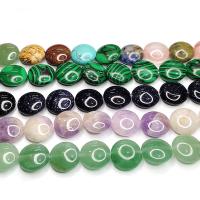 Gemstone šperky Korálky, Přírodní kámen, Flat Round, DIY & různé materiály pro výběr, více barev na výběr, 12x12x6mm, Cca 33PC/Strand, Prodáno By Strand