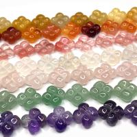 Mišrios Gemstone beads, Natūralus akmuo, Keturių lapų dobilų, Pasidaryk pats & įvairios medžiagos pasirinkimas, daugiau spalvų pasirinkimas, 13.5-14mm, Apytiksliai 15kompiuteriai/Strand, Pardavė Strand