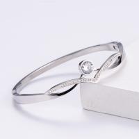 316L Stainless Steel Bangle Donut Vacuum Ion Plating fashion jewelry & for woman & with rhinestone Sold By PC