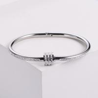 316 Stainless Steel Bangle Donut Vacuum Ion Plating fashion jewelry & for woman & with rhinestone Sold By PC