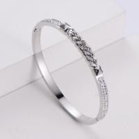 316 Stainless Steel Bangle Donut Vacuum Ion Plating fashion jewelry & for woman & with rhinestone Sold By PC