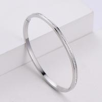 316 Stainless Steel Bangle, Donut, mode smykker & for kvinde & med rhinestone, flere farver til valg, 60x52x0.30mm, Solgt af PC