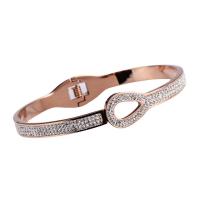 316 Stainless Steel Bangle Donut Vacuum Ion Plating fashion jewelry & for woman & with rhinestone Sold By PC