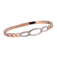 316 Stainless Steel Bangle Donut Vacuum Ion Plating fashion jewelry & for woman & with rhinestone Sold By PC