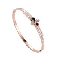 316 Stainless Steel Bangle Donut Vacuum Ion Plating fashion jewelry & for woman & with rhinestone Sold By PC