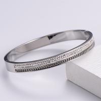 316 Stainless Steel Bangle Donut Vacuum Ion Plating fashion jewelry & for woman & with rhinestone Sold By PC