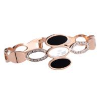 316 Stainless Steel Bangle Donut Vacuum Ion Plating fashion jewelry & for woman & with rhinestone Sold By PC