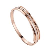 316 Stainless Steel Bangle Donut Vacuum Ion Plating fashion jewelry & for woman & with rhinestone Sold By PC