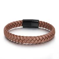 PU Cord Armband, Zink Alloy, med PU, mode smycken & olika stilar för val & för människan, fler färger för val, nickel, bly och kadmium gratis, 25mm, Längd Ca 8.46 inch, Säljs av PC