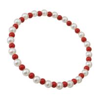 Pearl Plaisteacha Bracelet, do bhean, oráiste reddish, Fad Thart 6.6 Inse, Díolta De réir PC