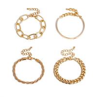 alliage de zinc Set de bracelet, avec 1.96inch chaînes de rallonge, Placage, 4 pièces & pour femme, plus de couleurs à choisir, protéger l'environnement, sans nickel, plomb et cadmium, Longueur Environ 6.2 pouce, Vendu par fixé