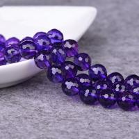 Natuurlijke Amethyst kralen, Amethist, Ronde, Gesneden, DIY & verschillende grootte voor keus & verschillende stijlen voor de keuze & gefacetteerde, purper, Per verkocht Ca 15 inch Strand