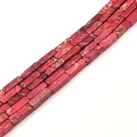 Indruk Jasper Kraal, Rechthoek, gepolijst, DIY, meer kleuren voor de keuze, 4x13mm, Per verkocht Ca 15 inch Strand